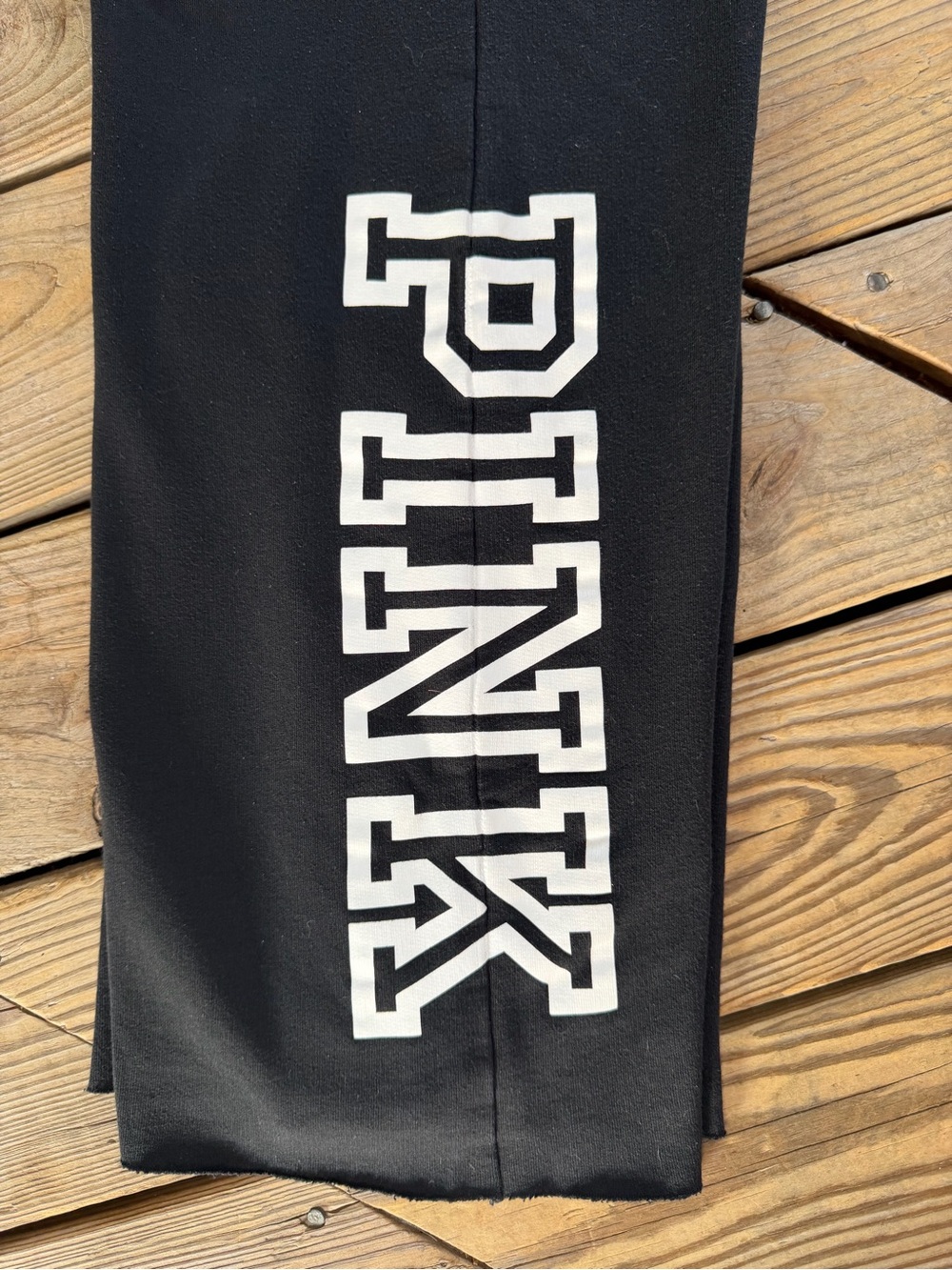 Victoria’s Secret PINK Boyfriend Sweatpants Black Logo Size M - Picture 4 of 7